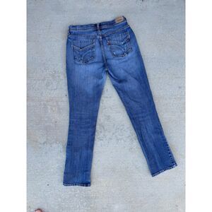 Levi's Women's 505 Straight Leg Dark Wash Casual Fancy Pocketed Jeans Size 2